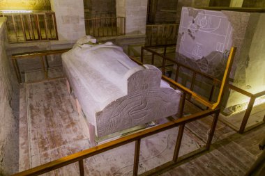 LUXOR, EGYPT - 20 Şubat 2019: Mısır 'daki Theban Mezarlığı' ndaki Krallar Vadisi 'nde Merenptah' ın kabri