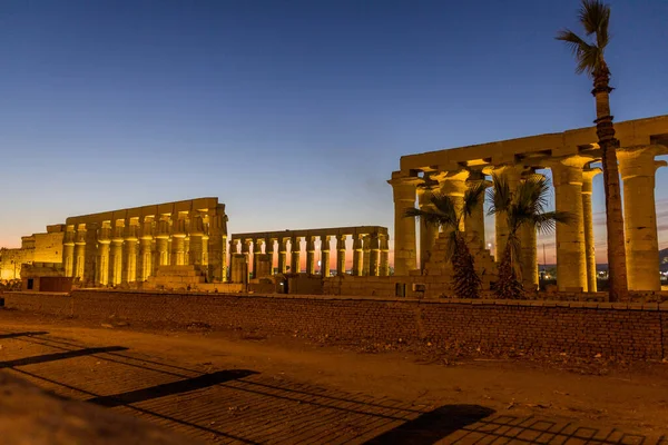 Vista Nocturna Del Templo Luxor Egipto — Foto de Stock