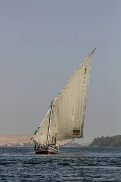Nile Egypt Feb 2019 Felucca Zeilboot Aan Nijl Egypte — Stockfoto