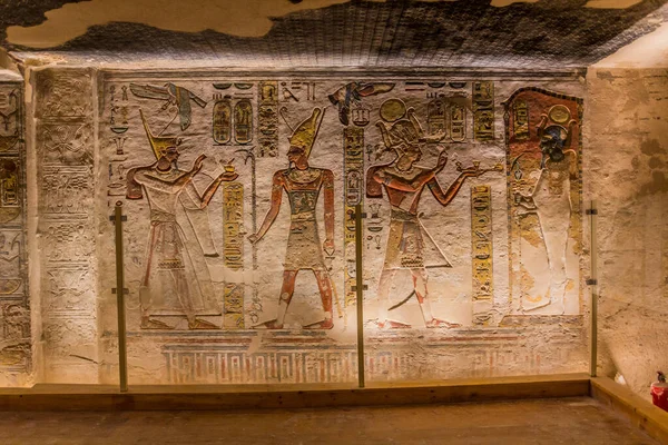 Luxor Egito Feb 2019 Túmulo Ramsés Iii Vale Dos Reis — Fotografia de Stock