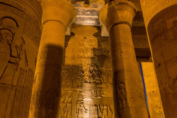 Vista Noturna Templo Kom Ombo Egito — Fotografia de Stock