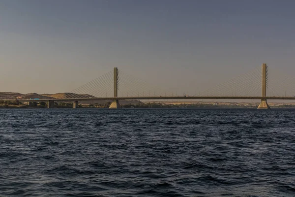 Nil Nehri Üzerindeki Yeni Aswan Köprüsü Mısır — Stok fotoğraf