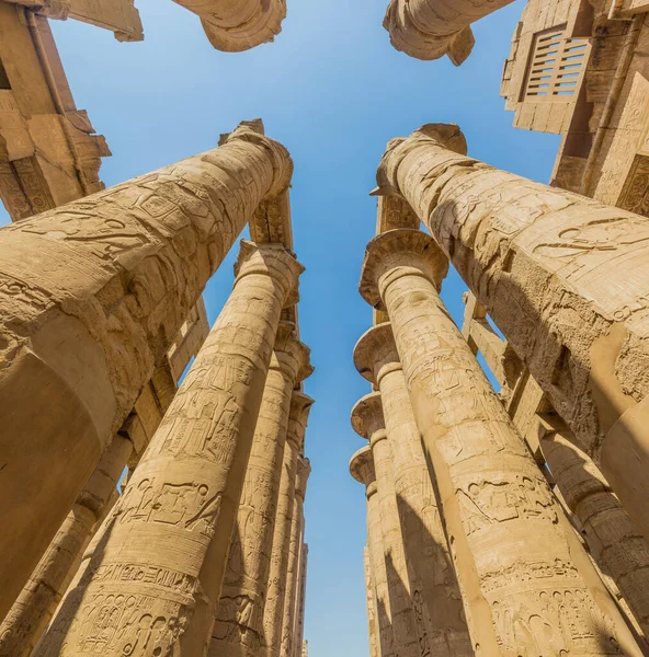 Grande Salão Hypostyle Recinto Templo Amun Karnak Egito — Fotografia de Stock