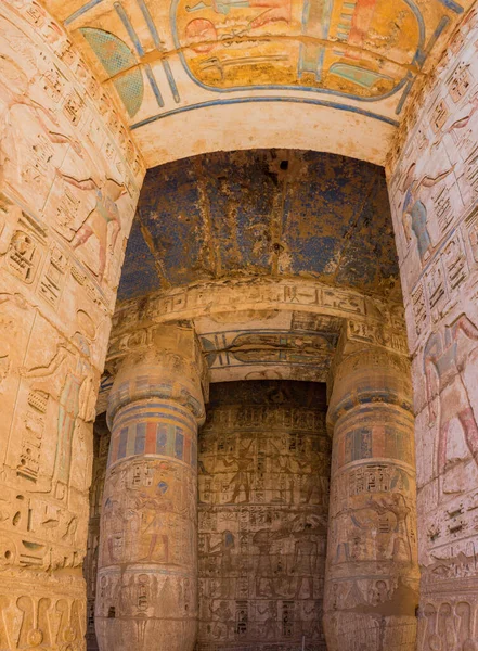 Decorations Medinet Habu Mortuary Temple Ramesses Iii Theban Necropolis Egypt — Stock Photo, Image