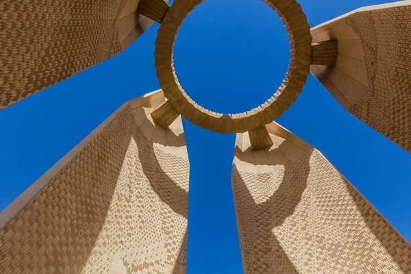 Monumento Amizade Árabe Soviética Aswan High Dam Egito — Fotografia de Stock