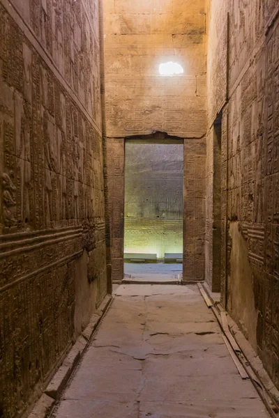 Interior Templo Hórus Edfu Egito — Fotografia de Stock