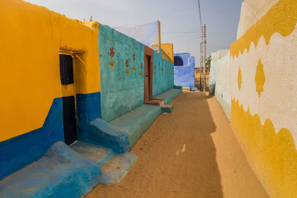 Colorful Nubian Village Aswan Egypt — Stock Photo, Image