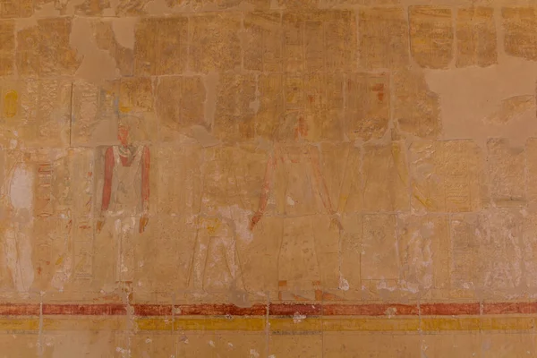 Luxor Egipto Feb 2019 Decoraciones Murales Del Templo Hatshepsut Ribera — Foto de Stock