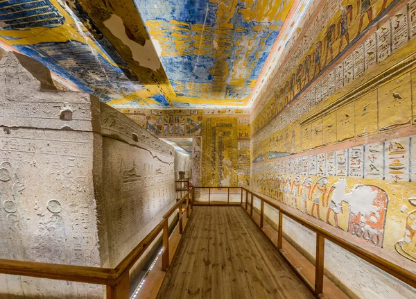 Luxor Egypt Feb 2019 Burial Chamber Ramesses Tomb Valley Kings — Stock Photo, Image