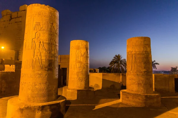 Wieczorny Widok Świątyni Kom Ombo Egipt — Zdjęcie stockowe