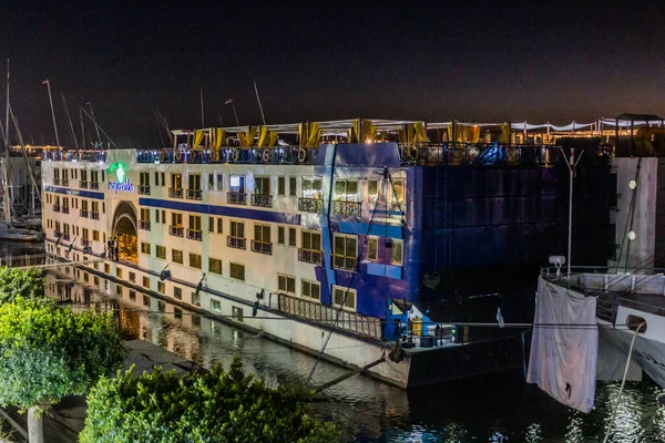 Vista Nocturna Crucero Luxor Egipto — Foto de Stock
