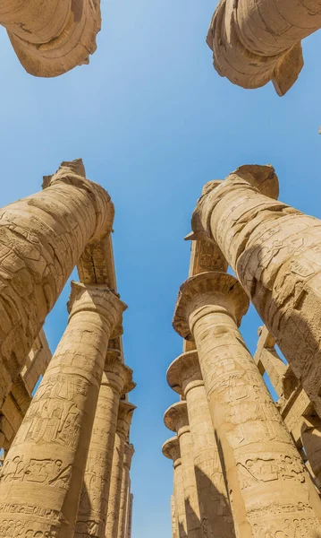 Mısır, Karnak 'taki Amun Tapınağı' ndaki Büyük Hypostyle Salonu 'nun sütunları.