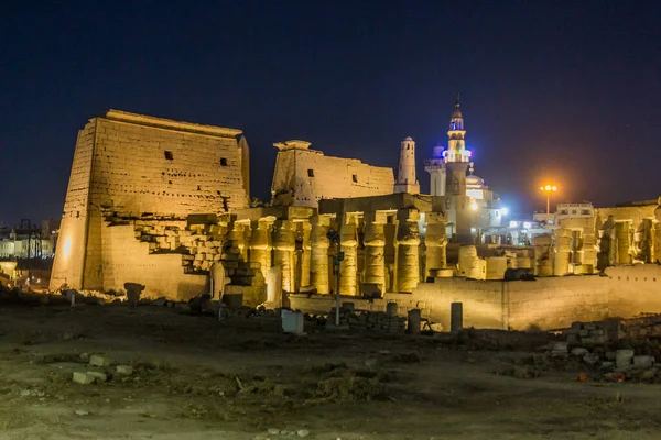 Esti Kilátás Luxor Templom Egyiptom — Stock Fotó