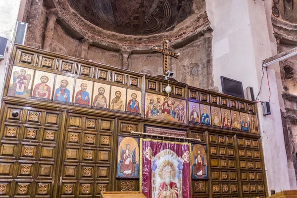 Sohag Egipto Feb 2019 Interior Del Monasterio Copto Blanco Deir —  Fotos de Stock