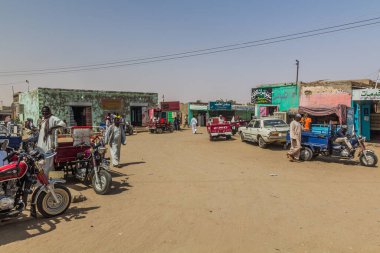 ABRI, SUDAN - 25 Şubat 2019: Abri, Sudan 'da bir sokak manzarası