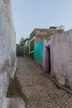 Etiyopya 'nın Harar kentindeki dar bir sokak.