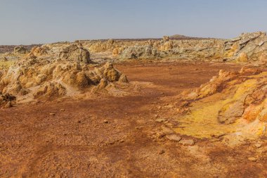Danakil bunalımında, Etiyopya 'da Dallol renkli volkanik manzara.