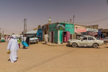 ABRI, SUDAN - 25 Şubat 2019: Abri, Sudan 'da bir sokak manzarası