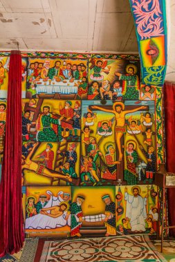 TANA, ETHIOPIA - 1 Nisan 2019: Entos Eyesu Manastırı, Etiyopya