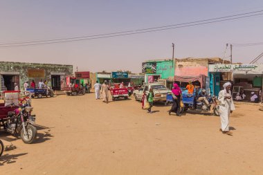 ABRI, SUDAN - 25 Şubat 2019: Abri, Sudan 'da bir sokak manzarası