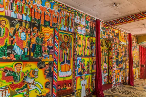 Tana Etiopia Kwiecień 2019 Kolorowe Obrazy Klasztorze Entos Eyesu Etiopia — Zdjęcie stockowe