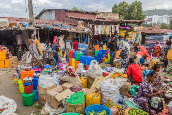 Harar Etiopia Kwiecień 2019 Rynek Uliczny Shoa Gate Hararze Etiopia — Zdjęcie stockowe