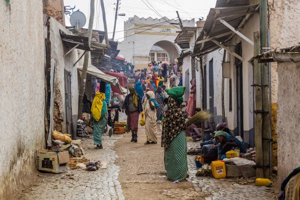 Harar Etiopia Aprile 2019 Mercato Strada Alla Shoa Gate Harar — Foto Stock