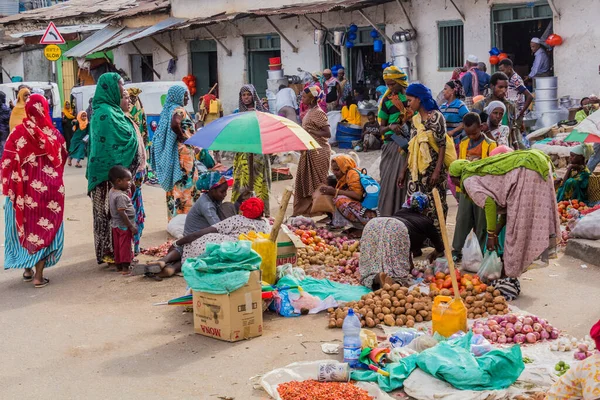 Harar Etiopia Kwiecień 2019 Rynek Uliczny Starym Mieście Harar Etiopia — Zdjęcie stockowe