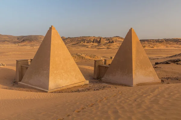 Pohled Pyramidy Meroe Súdán — Stock fotografie