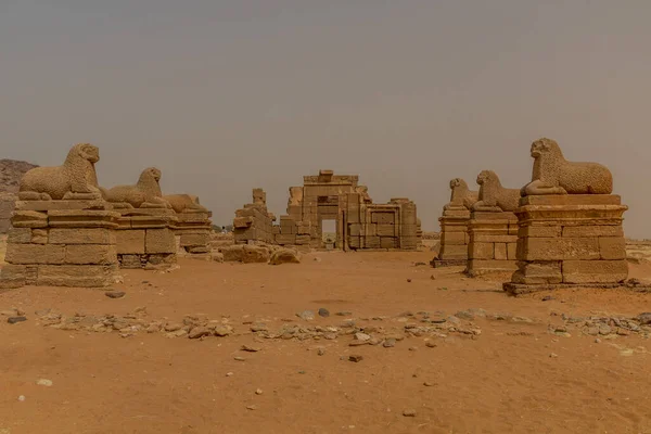 Colonnade Rams Temple Amun Naqa Sudan — Stock Photo, Image