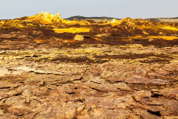 Dallol Volkanik Alanının Renkli Manzarası Danakil Depresyonu Etiyopya — Stok fotoğraf