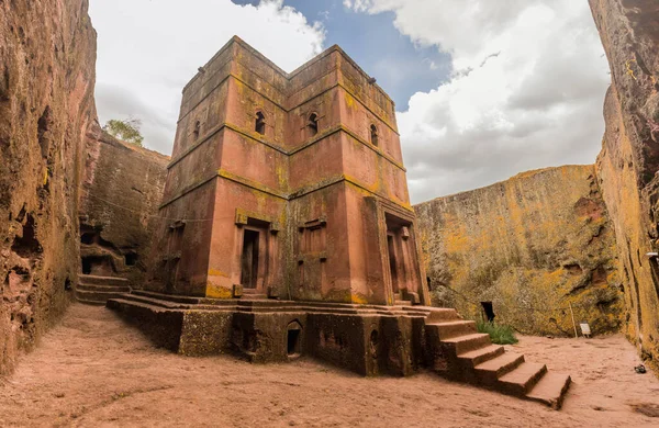 Aziz George Bet Giyorgis Lalibela Etiyopya Kaya Yontulmuş Kilise — Stok fotoğraf