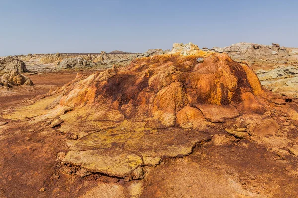 Dallol Kolorowy Krajobraz Wulkaniczny Depresji Danakil Etiopia — Zdjęcie stockowe