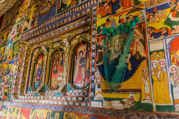 Tana Etiopía Abril 2019 Pinturas Coloridas Monasterio Ura Kidane Meret — Foto de Stock