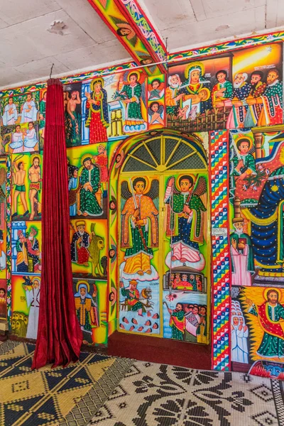 Tana Ethiopia April 2019 Kleurrijke Schilderijen Het Klooster Entos Eyesu — Stockfoto