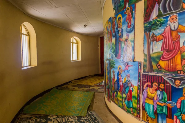 Tana Etiopia Aprile 2019 Dipinti Colorati Nel Monastero Entos Eyesu — Foto Stock