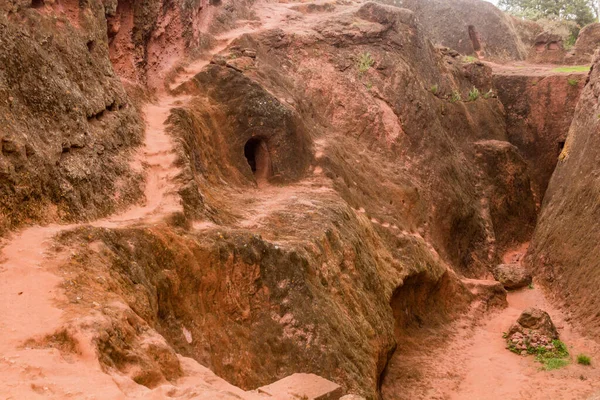 Passages Rock Hewn Churches Lalibela Ethiopia — Stock Photo, Image