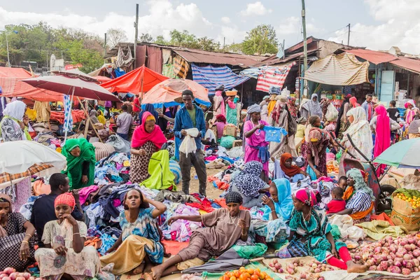 Harar Etiopie Dubna 2019 Pouliční Trh Shoa Gate Hararu Etiopie — Stock fotografie