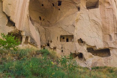 Zelve Open Air Museum, Kapadokya, Türkiye 'deki mağara evleri