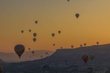 Kapadokya, Türkiye 'de sıcak hava balonları
