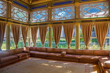 İSTANBUL, TURKEY - 22 Temmuz 2019: İstanbul 'daki Topkapı Sarayı' nda Mustafa Paşa 'nın Büfesi