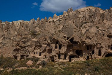 Zelve Open Air Museum, Kapadokya, Türkiye 'deki mağara evleri