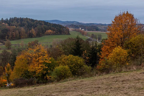 Jesienny Widok Krajobraz Pobliżu Letohrad Czechy — Zdjęcie stockowe