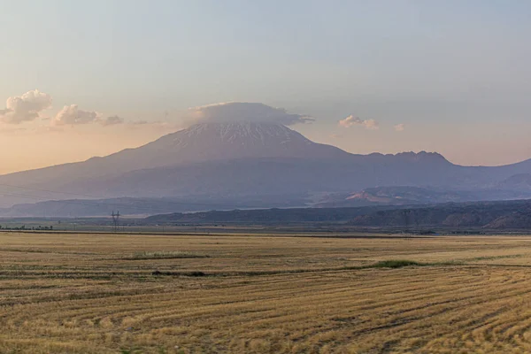 Pohled Západ Slunce Horu Ararat Turecko — Stock fotografie