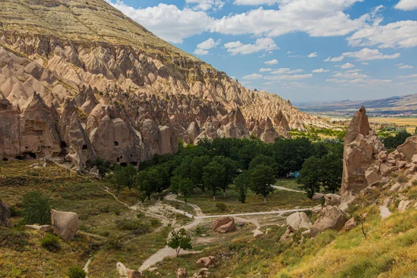 Kilátás Elhagyott Falu Zelt Cappadocia Törökország — Stock Fotó