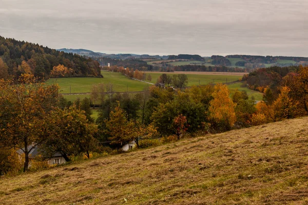 Jesienny Widok Krajobraz Pobliżu Letohrad Czechy — Zdjęcie stockowe