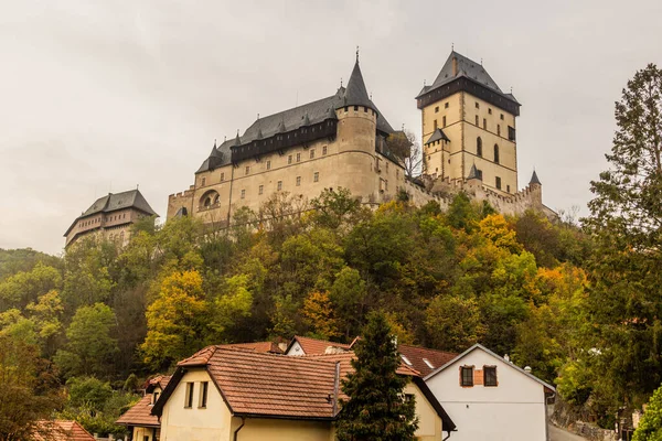 Podzimní Pohled Karlštejnský Hrad Česká Republika — Stock fotografie