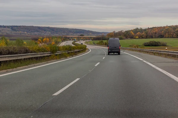 Blick Auf Die Autobahn D11 Herbst Tschechien — Stockfoto