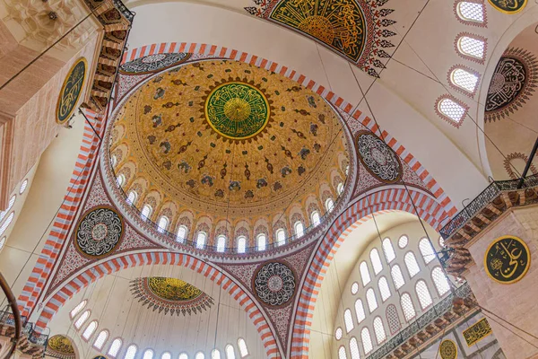 Interieur Van Suleymaniye Moskee Istanbul Turkije — Stockfoto