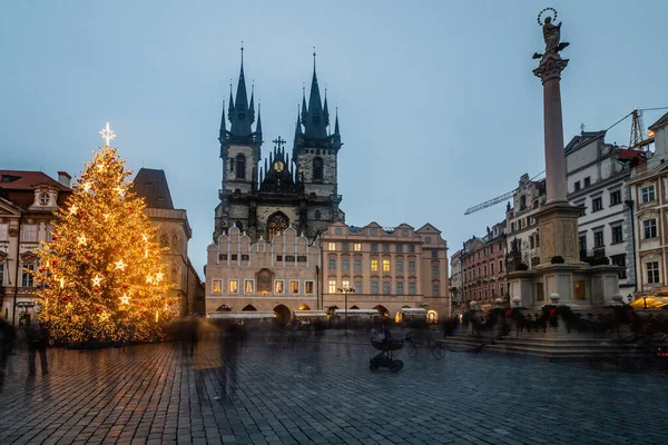 Vánoční Stromek Staroměstském Panství Praze Česká Republika — Stock fotografie
